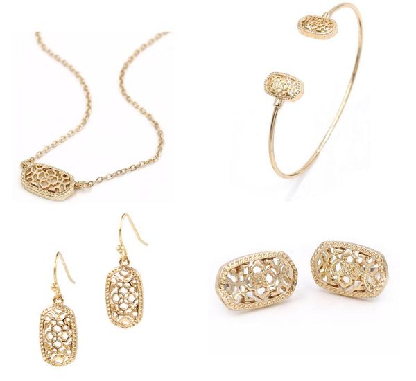 

small cute geometric filigree oval stud earrings, Golden;silver