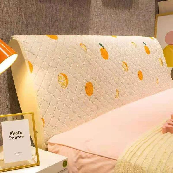 

cushion/decorative pillow all-inclusive bed head covers elastic cartoon headboard for bedroom plaid oranges pattern back dust protector