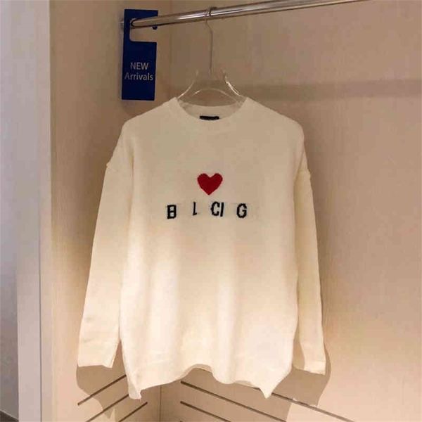 

trendy home autumn new round neck loose comfortable fashion pullover couple's ins sweater, White