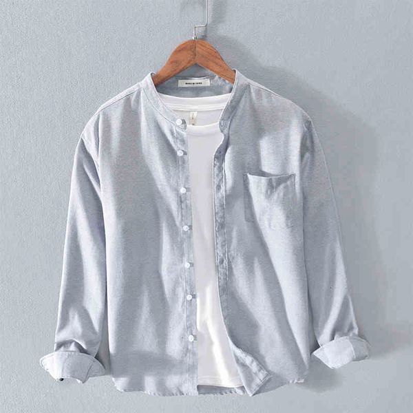 

men's t-shirts oxford cotton long sleeve stand collar casual summer and autumn fashion shirts for men comfortable soft shirt mens 8rzl, White;black