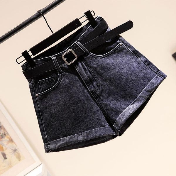 

women's shorts women casual denim crimping high waist slim summer jeans feminino chic ladies bottom quick delivery, White;black
