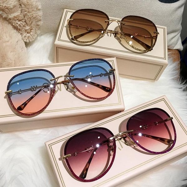 

sunglasses female imitation rhinestones gradient color women, White;black