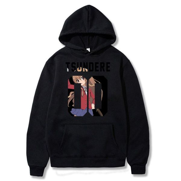 

men's hoodies & sweatshirts 2021japan anime print hoodietoradora hip-hop harajuku style polar fleece hoodie men loose casual fashion al, Black