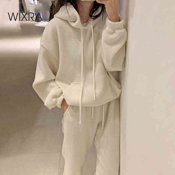 

women's two piece pants spring autumn women casual sets corduroy pullover sweatshirts hoodies+elastic waist solid loose basi, White