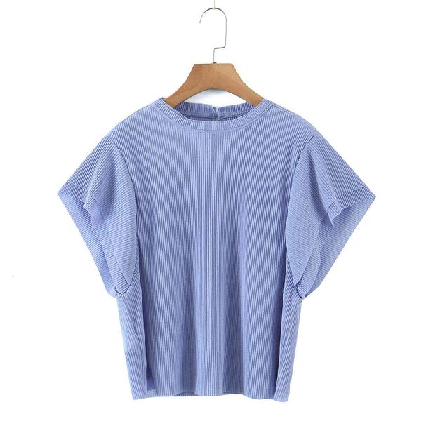 

t shirt 2021 spring women's wrinkled double loose round tie lining top, White