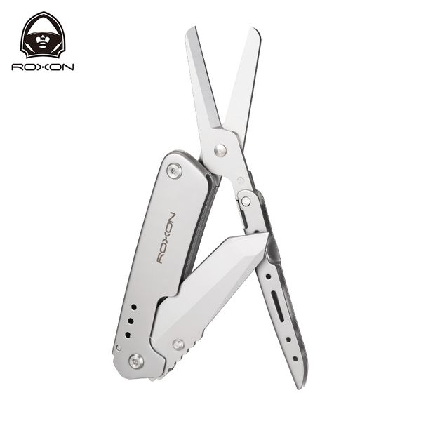 

roxon foding pocket knife and scissors 2 in 1 edc muti too with bet cip housework needework outdoor camping mutitoo