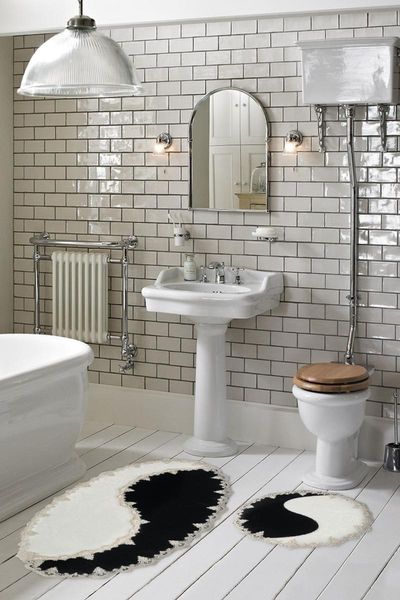 

two color lacy astragan 2 piece bathroom set black / white 505cast bath mats