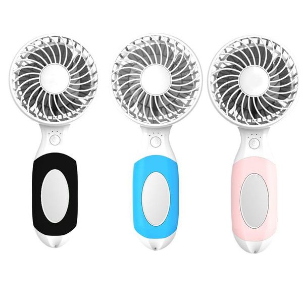 

handheld usb portable mini charging small fan with makeup mirror & bracket electric fans