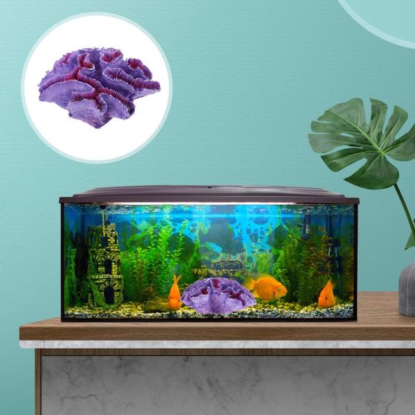 

pretty miniature coral landscape aquarium faux decor (violet) decorations