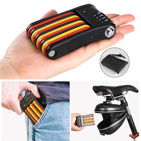 

bike locks mini folding bicycle lock anti-theft mountain combination universal security padlock accessories