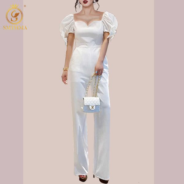

casual dresses 2021 fashion summer romper women elegant short sleeve high waist white jumpsuit female loose wide leg playsuit, Black;gray