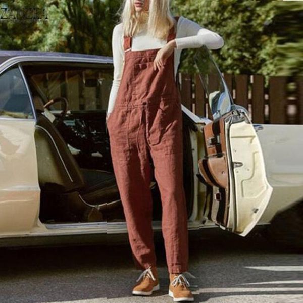 

women's jumpsuits & rompers fashion jumpsuit casual loose overalls sling adjustable solid color bib ladies summer autumn hip women, Black;white