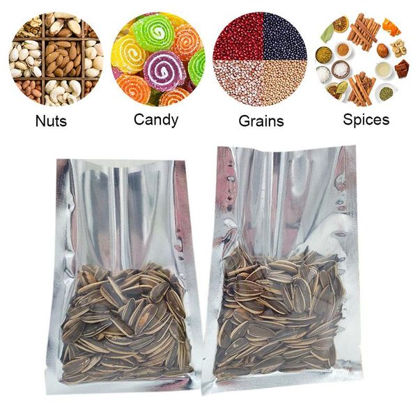 

100pcs heat seal storage bags aluminium foil vacuum pouches grade for nuts tn99