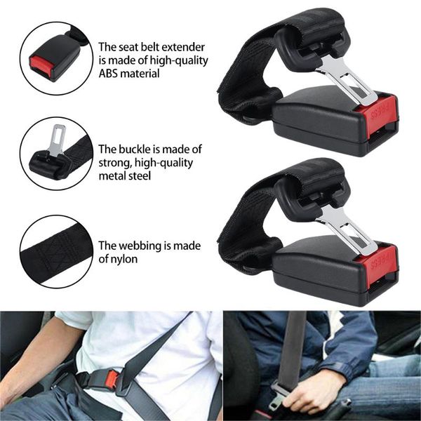 

safety belts & accessories 2 pcs 23 cm motolovee universal car seat belt webbing extender auto extension buckle