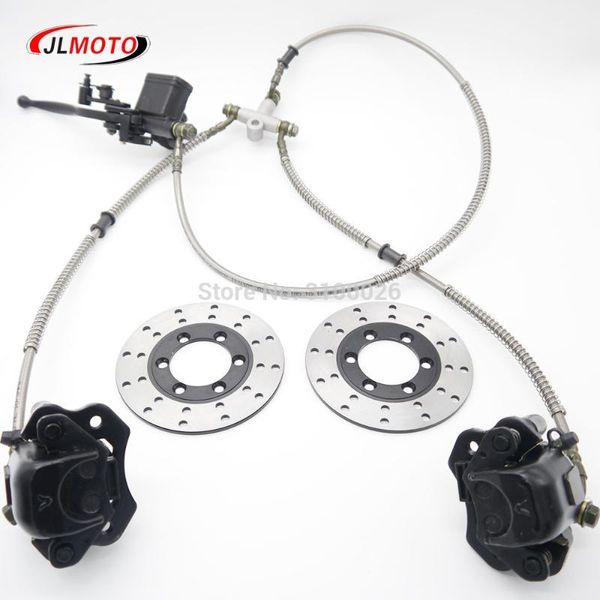 

1set 2 in 1 front handle lever hydraulic disc brake 130mm fit for atv 350cc 200cc 250cc bike go kart buggy scooter parts