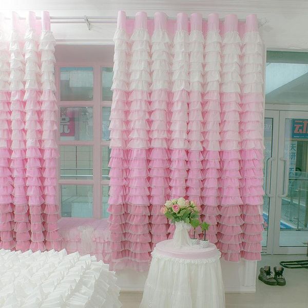 

curtain & drapes european and american cake layers rainbow princess bedroom flat bay window curtains wedding decorative cortina