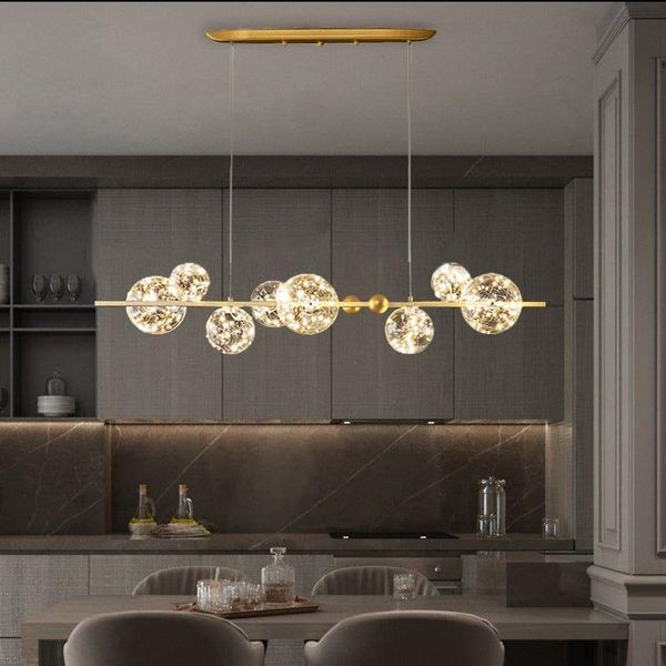 

pendant lamps nordic creative living room chandelier modern minimalist bedroom net red light luxury restaurant lighting glass balls