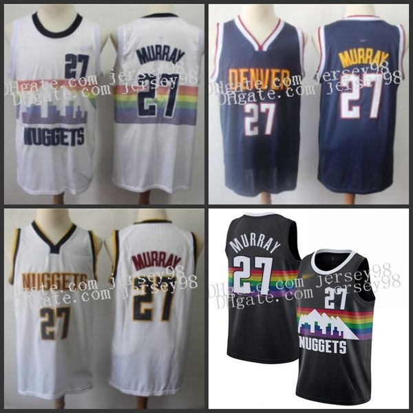

denver nuggets men #27 jamal murray men retro jersey, Black