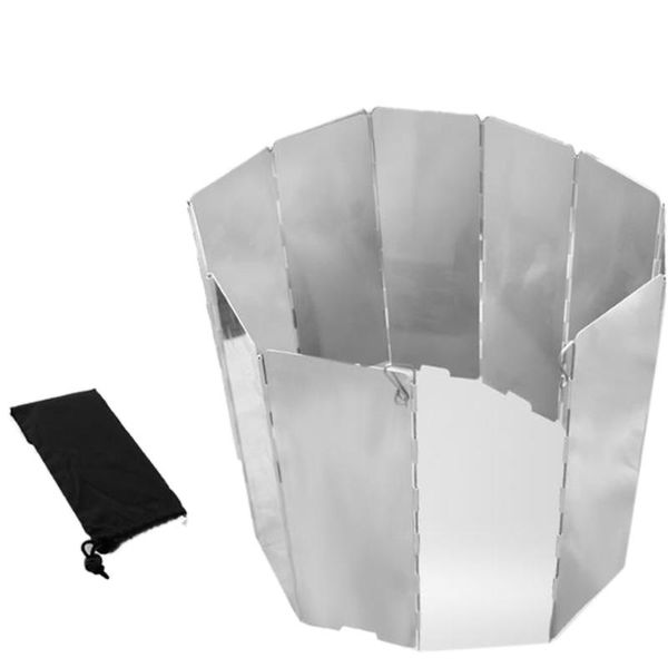 

camp stove windscreen 9x plates outdoor aluminum alloy foldable cooker camping picnic windshield wind deflector fishing accessories