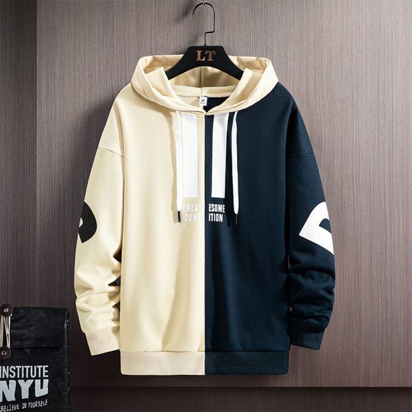 

men's 2021 autumn new round neck fashion brand long sve hoodie cloth men's sweater, Black