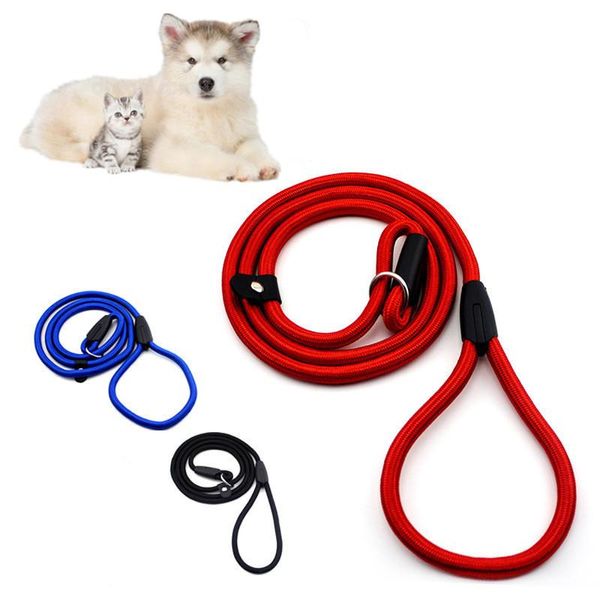 

1pc dog collar traction rope pet harness belt supplies durable environmentally friendly nylon non-toxic soft firm metal ring collars & leash