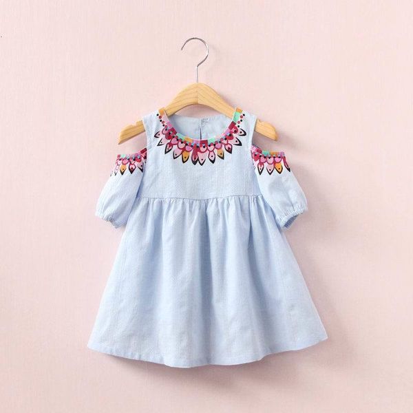 

girl's dresses retail summer girls es flower collar three quarter sleeve off shoulder cotton princess children clothing e701044 j3bs, Red;yellow
