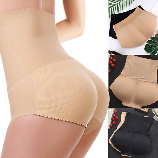

gym clothing women seamless underwear high waist tummy control shaper bulift hip up padded panties smn88, White;black