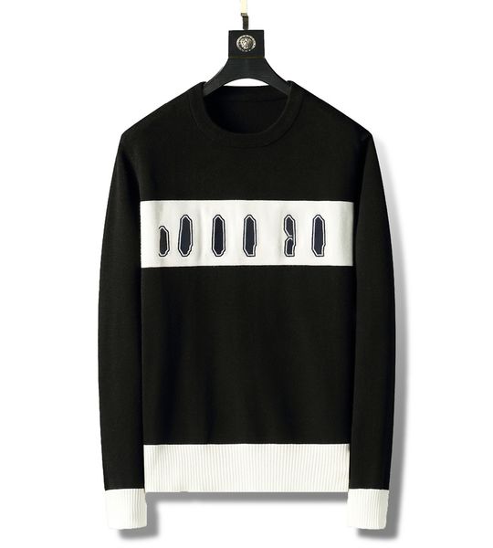 

mens sweaters long sleves knits letters budge embroidery fashion hoodies pullover sweatshirt men knit clothing asian size, White;black