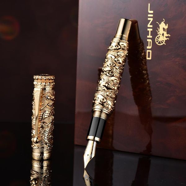 

jinhao all golden metal fountain pen exquisite collection ink gift box set pens