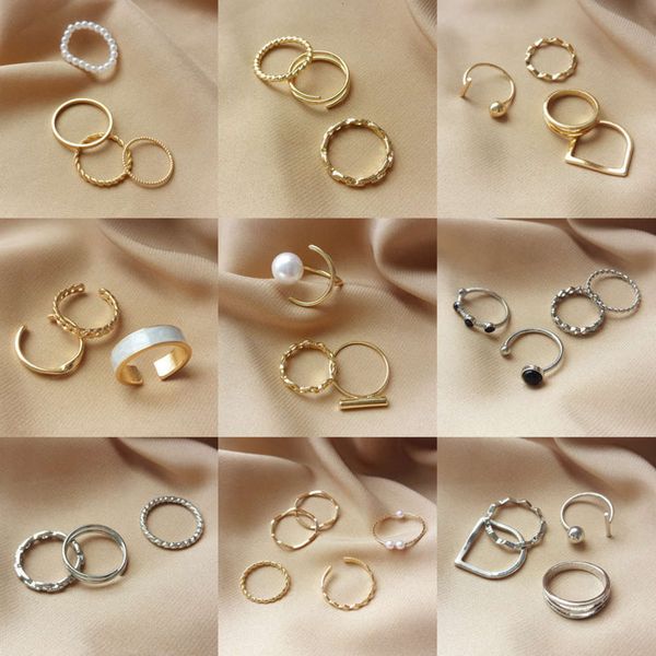 

simple combination ring design for female minority, Black