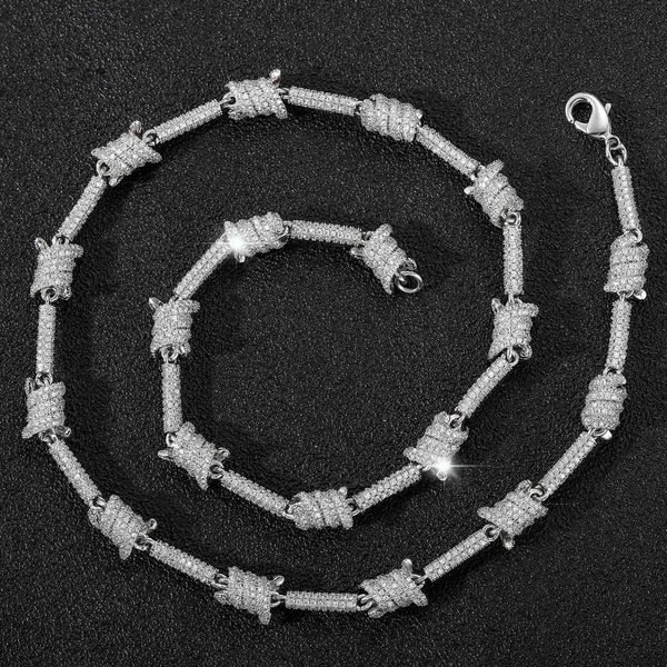 

fashion europe america style ins wire chain personality cuba front and back full of zircon jewelry necklace men's women's hip hop, Black