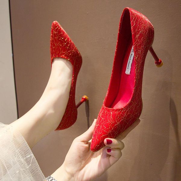 

dress shoes elegant temperament wedding spring and autumn wild pointed shallow mouth stilettos large size 40 women's, Black