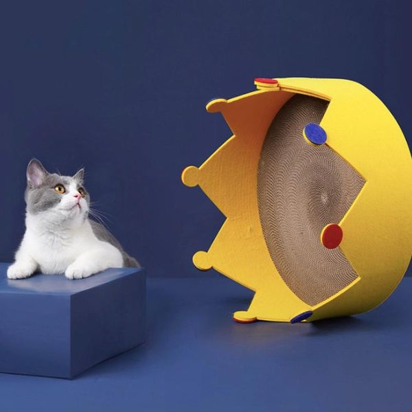 

lovely corrugated paper cat bed house winter pet puppy dog nest summer round scratch board home mats kennels & pens