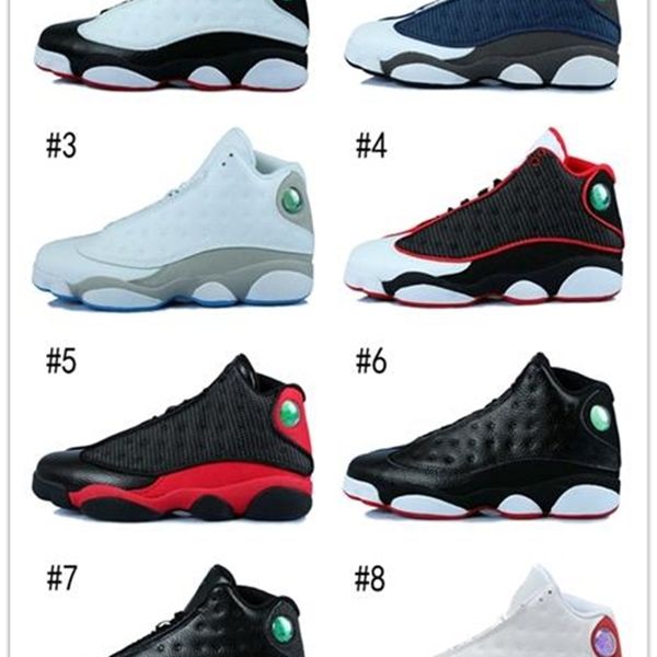 

[with box] 13 xiii basketball shoes men bred flints grey toe he got game hologram barons sport sneakers training us 8-13