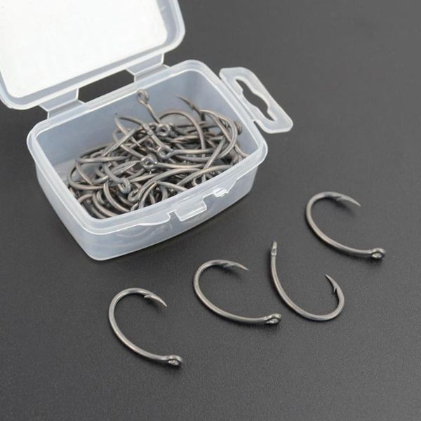 

fishing hooks 50pcs fish coating high carbon stainless steel barbed carp pack with retail original box