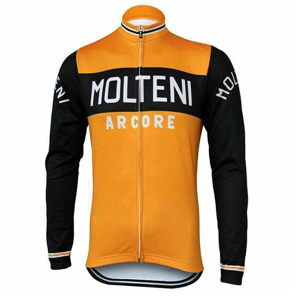 

2021 brand new team molteni fleece thermal cycling long sleeve jersey eddy merckx, Black