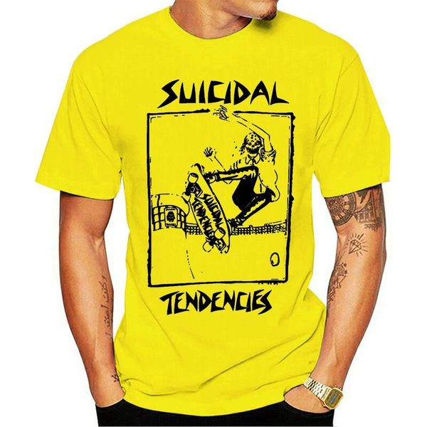

men's t-shirts 2021 de moda ocio 100% algodÃ³n o-cuello camiseta hombre suicida tendencia, White;black