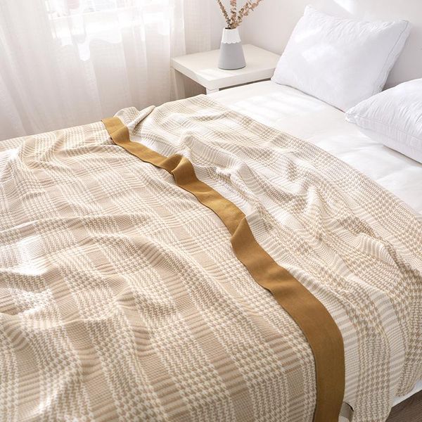 

blankets bamboo fiber cotton blanket 5 layers gauze towel summer quilt houndstooth