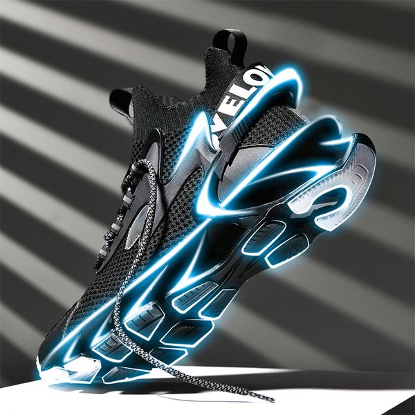 

blade-sharp shoes mens summer breathable sports black mesh flying woven 2021 new shock-absorbing running shoes versatile fashion shoes
