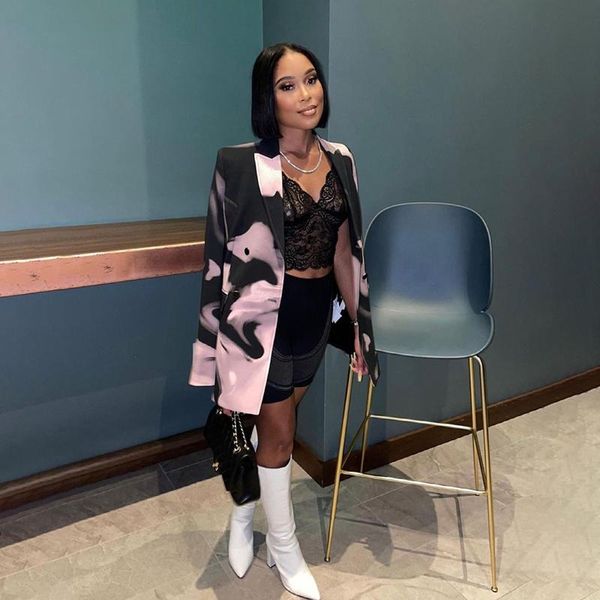 

women's jackets plus size tie dye office lady wear suit coat casual outfits for women long sleeve blazer fall clothing club jacket coat, Black;brown