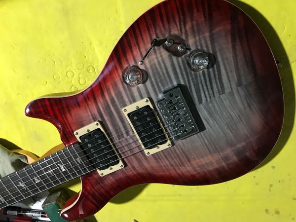 

factory prs electric guitar a flame maple red&black inlays birds
