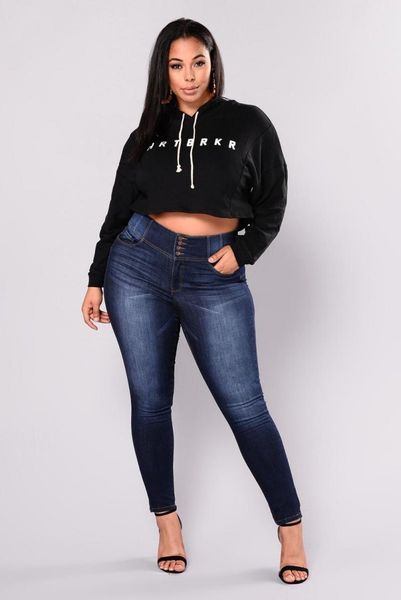 

women's jeans plus size high waist stretch skinny denim pencil pants office casual ladies clothing l-5xl drop, Blue