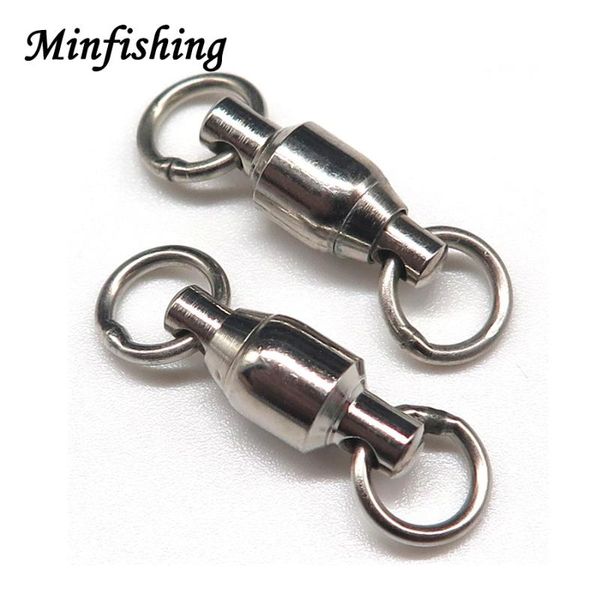 

fishing accessories minfishing 100 pcs/lot stainless steel ball bearing swivels with double solid rings swivel hjzc tackle