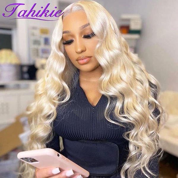 

lace wigs tahikie 613 frontal wig body wave front blonde human hair brazilian remy for women, Black;brown