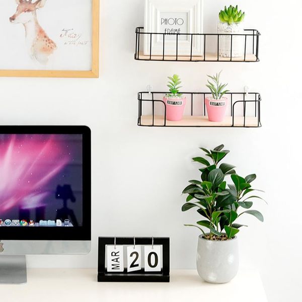 

hooks & rails wood wall mounted shelves plant flower pot indoor decoration simple design wooden shelf multi-function sundries organizer