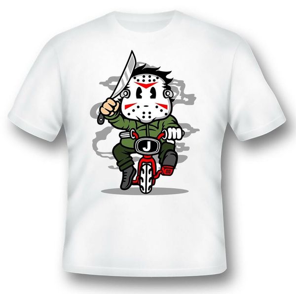 

jason minibike tee shirt black or white, White;black