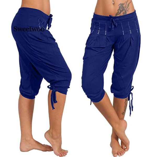 

women's pants & capris women fashion summer loose harem shose capri baggy, Black;white