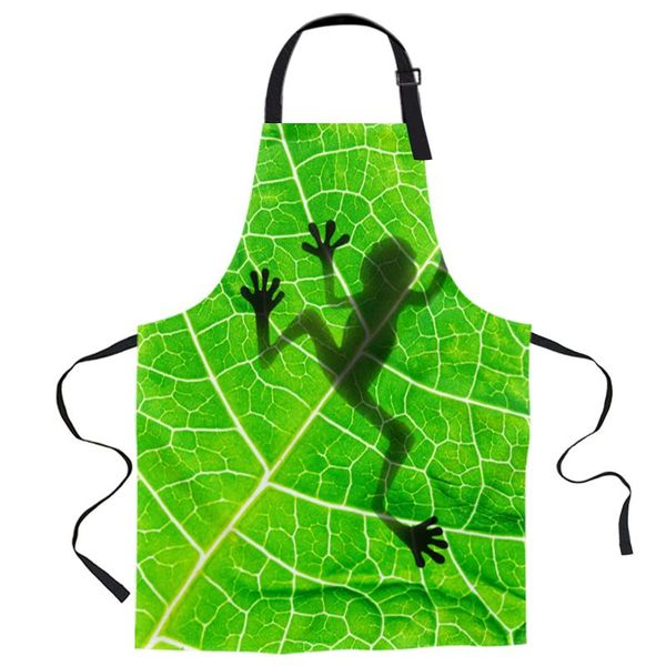 

aprons frog shadow leaf plant green for women men kid cooking baking apron kitchen utility equipment accessories
