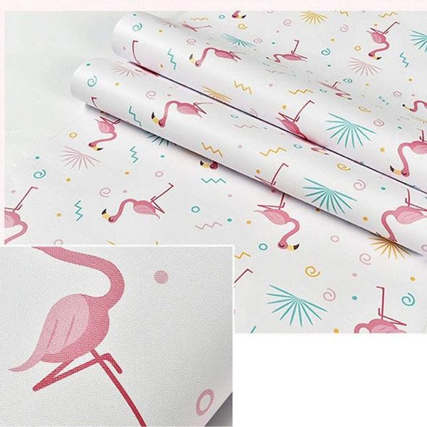 

wallpapers peel and paste flamingo wallpaper roll self mucous membrane children's room bedroom mural sticker shelf lining wall sticke