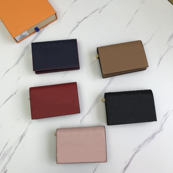 

2021 fashion flowers designer wallets luxurys men women leather bags classic letters key coin purse original box plaid card holder m80152, Red;black